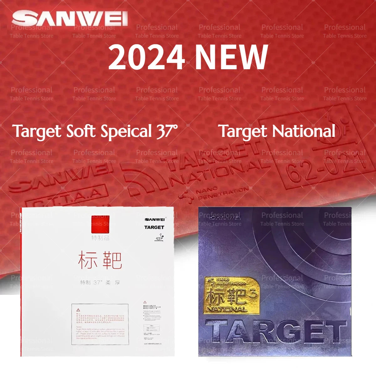 Original SANWEI TARGET 3 National Table Tennis Rubber Sticky Rubber Blue Sponge Target 3 Professional Ping Pong Cake Sponge