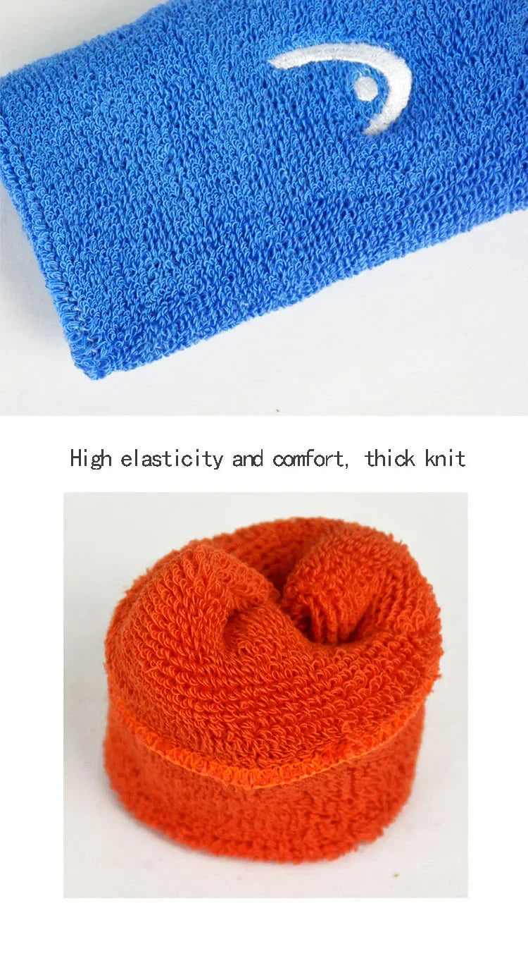 Original HEAD Tennis Wristband Badminton Sport Wristband Cotton Comfortable Sweat Wiping Non Slip Wristband