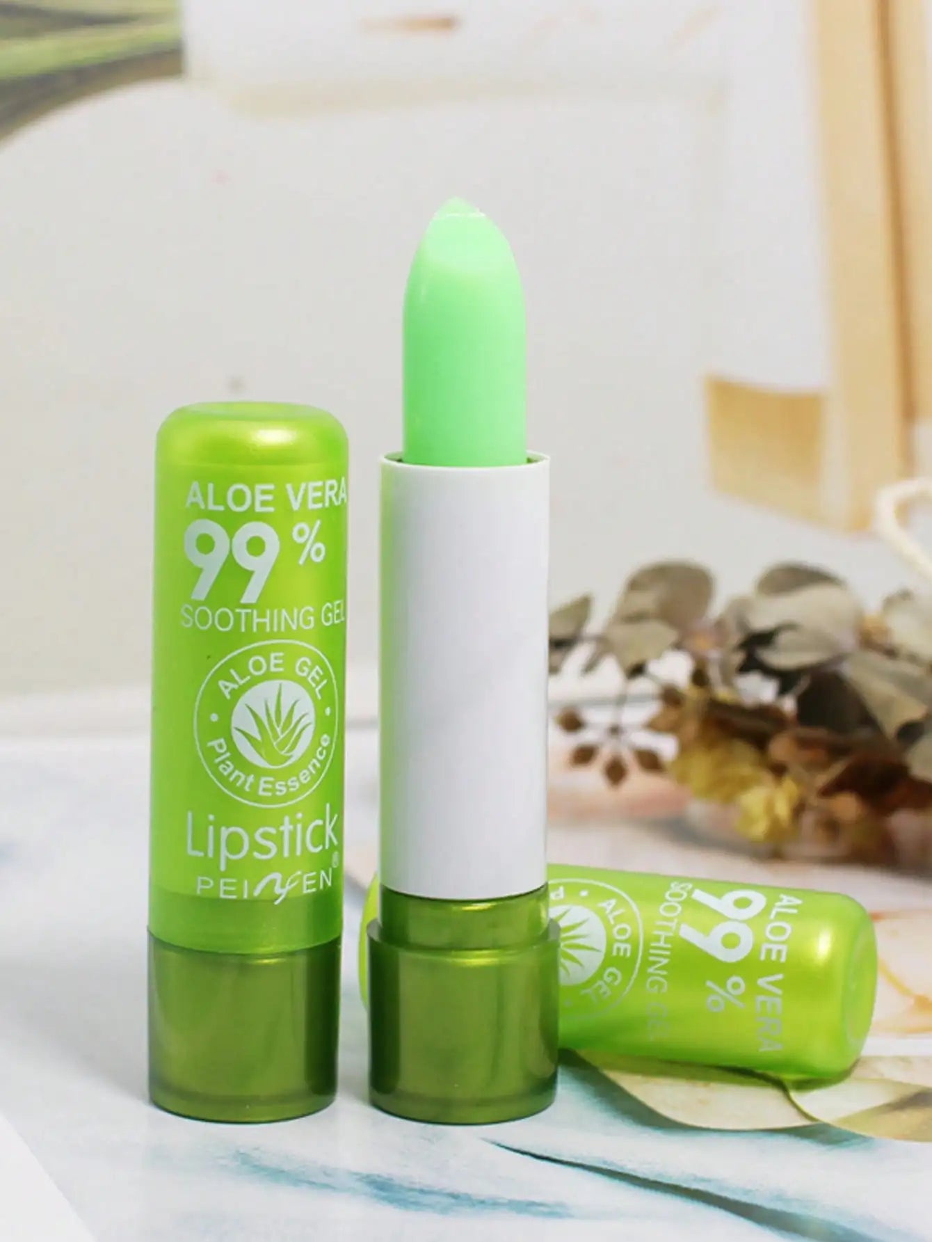 Aloe Vera Color-Changing Lip Balm, Moisturizing Repairing, Waterproof, Anti-Dryness,Temperature-Activated Lipstick for Hydration