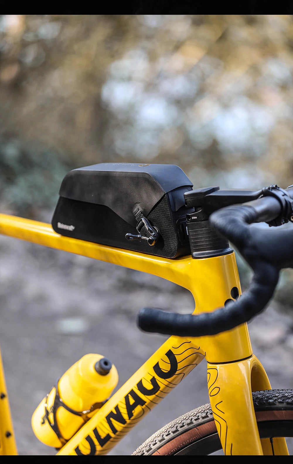 Rhinowalk Bike Top Tube Bag 0.6L/1.3L IPX4 Waterproof Magnetic Flip Front Frame Bag Anti-Slip Bikepacking For MTB Road Gravel