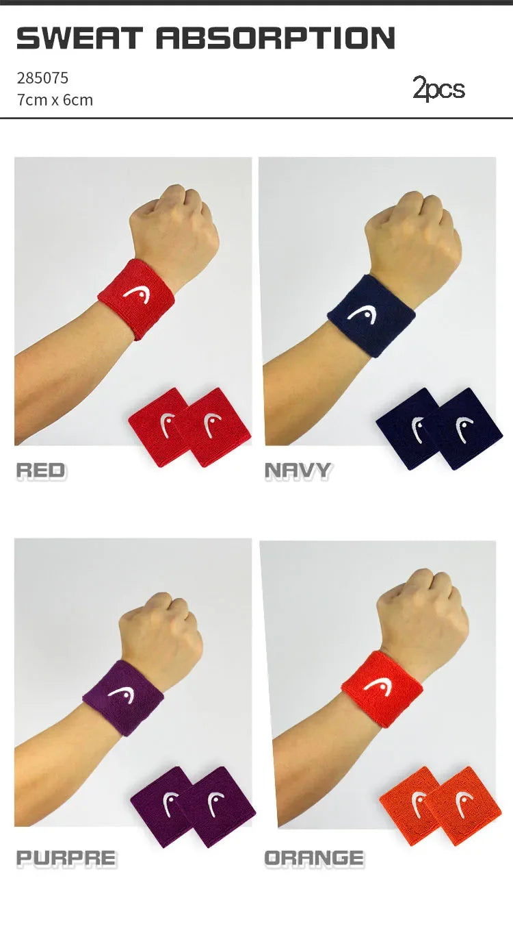 Original HEAD Tennis Wristband Badminton Sport Wristband Cotton Comfortable Sweat Wiping Non Slip Wristband