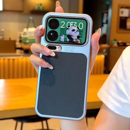 For Xiaomi 17 Pro Max 17 Pro Case Luxury Lychee Pattern Leather + Electroplating Frame Hard PC Cover for Xiaomi Mi 17