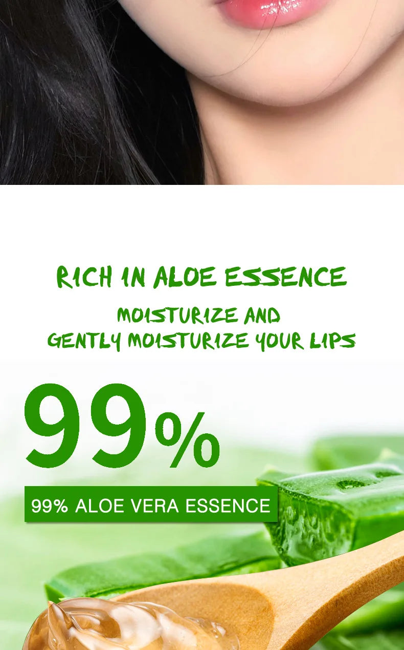 Aloe Vera Color-changing Lipstick,Moisturizes Hydrates Waterproof Non-sticky Long-lasting Tinted Lip Gloss