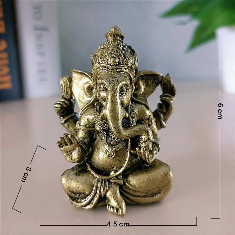 Ganesha Buddha Statue House Garden Decoration Indian Gold Elephant God Ganesh Sculpture Figurines Home Decor Buddha Statues