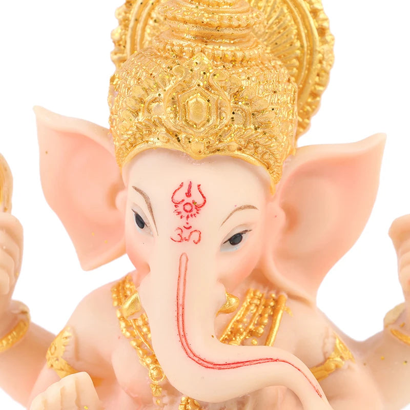 Gold Lord Ganesha Buddha Statue Elephant God Sculptures Ganesh Figurines