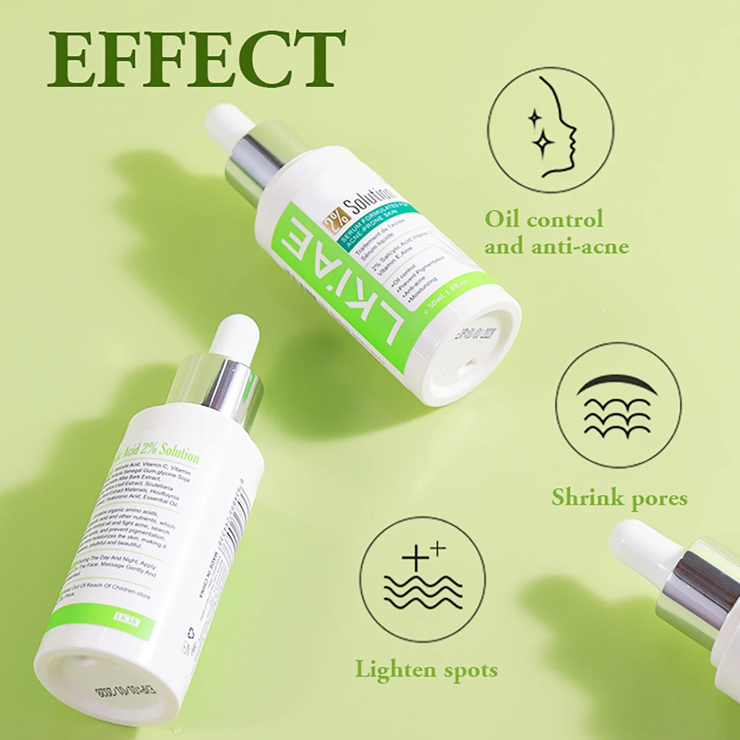 LKIAE Aloe Vera Lightening Face Serum, Idea Facial Essence to Anti Acne, with Vitamin C, Vitamin E, Moisturizing, Clean Skin