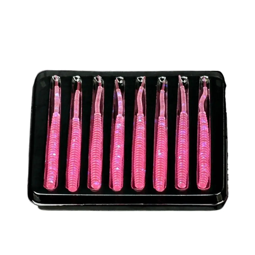 20Pcs Soft Silicone Shearable Worm Lures Small  Artificial Fishing Bait 50mm, 60mm