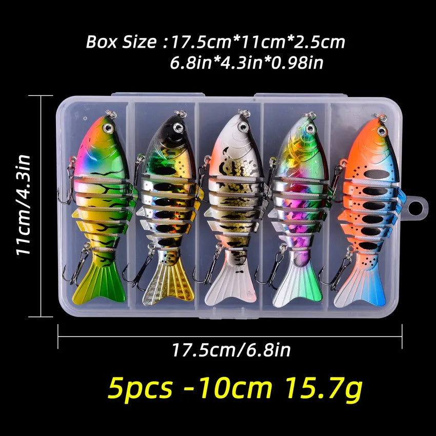 Aorace 5pcs Sinking Wobbler Set Crankbaits Fishing Kit Artificial Bait Hard Lure Swimbait Pike Wobblers For Bass Fishing Tackle
