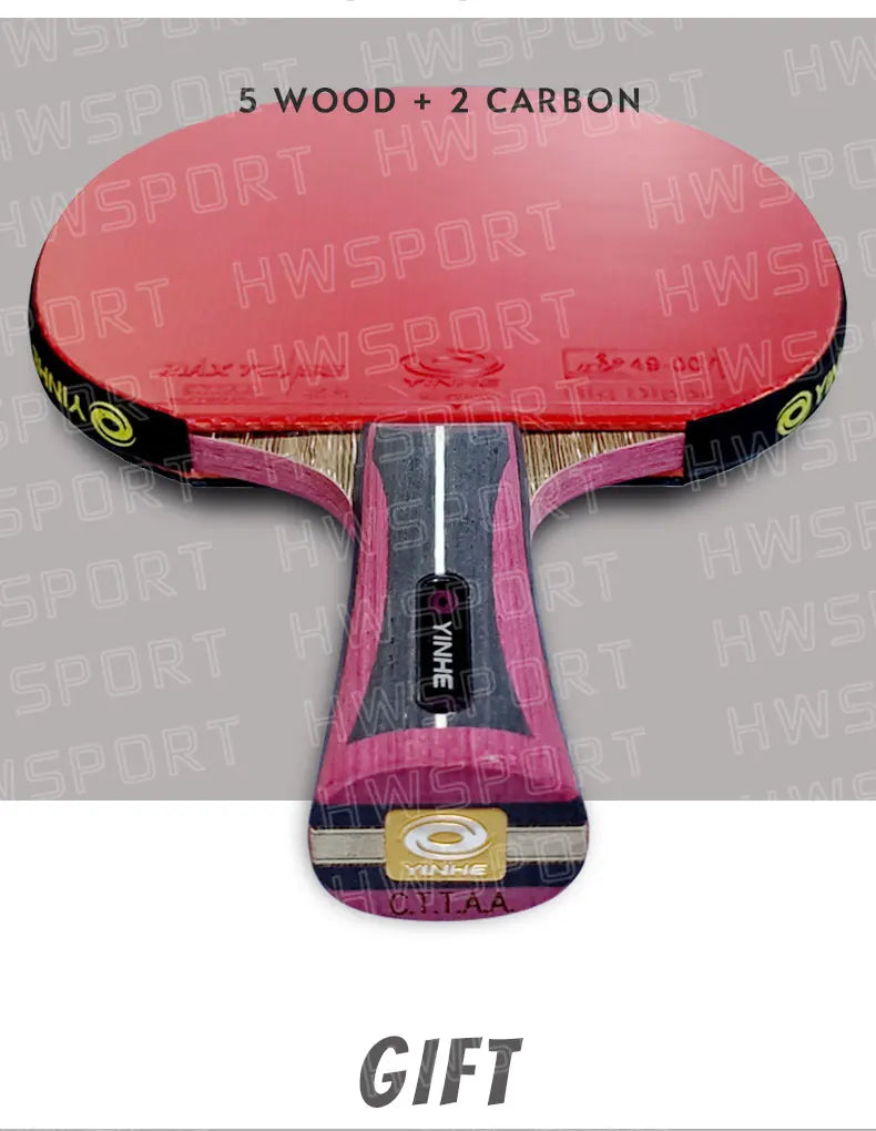 YINHE Professional Table Tennis Racket Pre-made 12 13 14 15 Star Ping Pong Racket Paddle 5 Wood 2 Carbon Offensive Bat for Speed