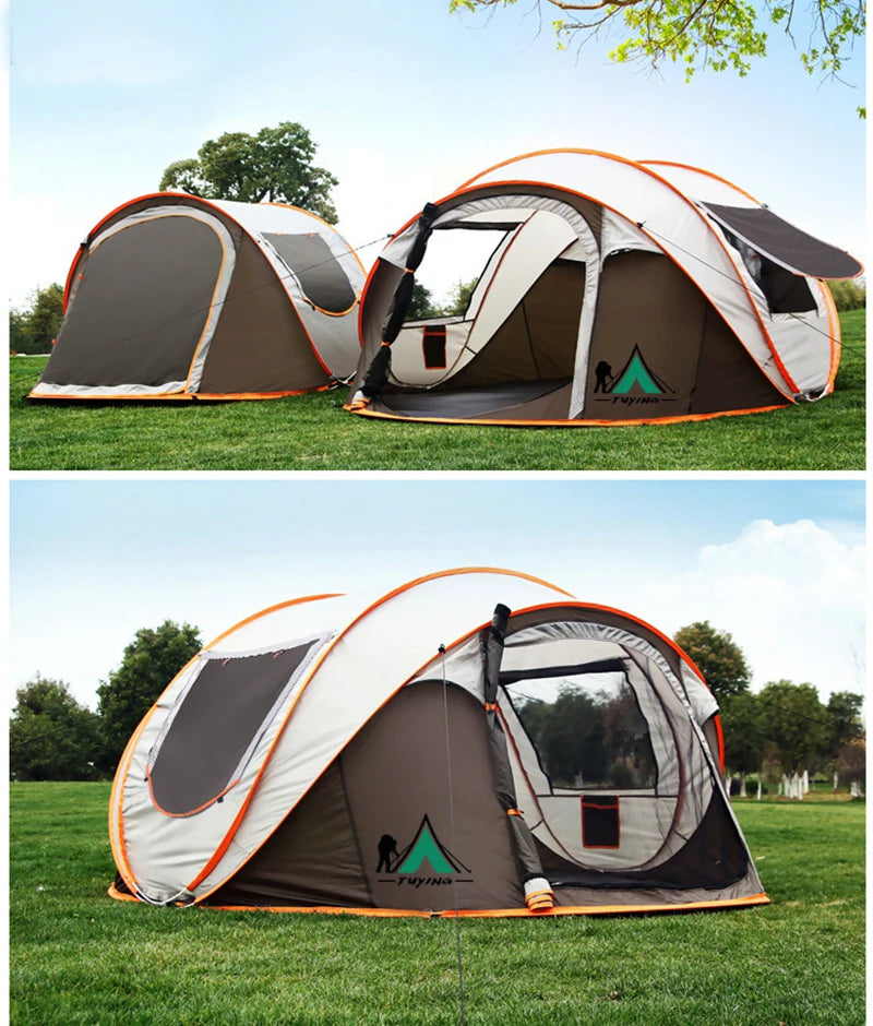 2-4Persons Throw Tent Automatic Waterproof Large Space Family Outdoor Camping Portable Tourist Self-driving BBQ Equipment
