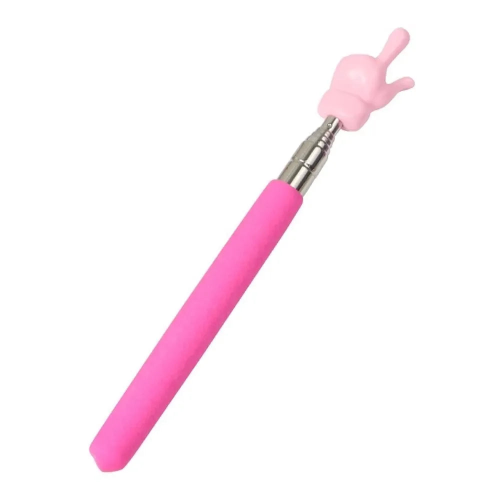 Durable Stainless Steel Teaching Pointer Telescopic Rod Finger Design Finger Reading Sticks Classroom Finger Pointer Students