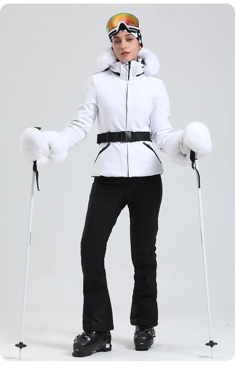 Gsou Snow 2025 Women's Slim Fit Ski Jancket  Waterproof Windproof Thermal Insulated  Snow coat Breathable Winter Sports