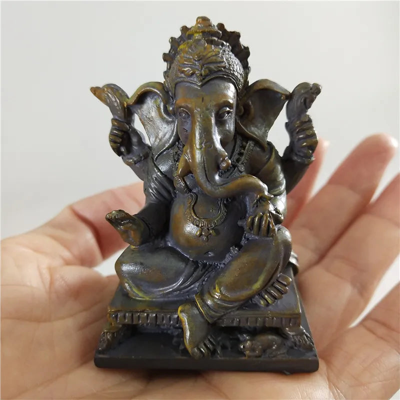 Lord Ganesha Buddha Statue Home Decoration Ganesh Elephant God Sculpture Figurines Ornaments Buddha Statues FengShui Lucky Gift