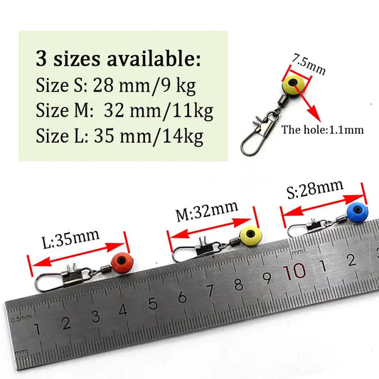 25pcs Running Feeder Swivel Bead With Snap Accessories For Carp Fishing Sliding Rolling Swivel Fishing Fishing Tools Equipment