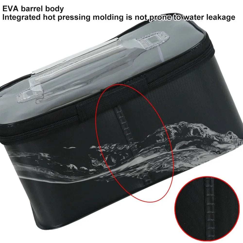 Portable EVA Fishing Tool Box, Fishing Accessory Organizer, Live Bait Storage Container, 3L/5L/7L Large Capacity Water Container