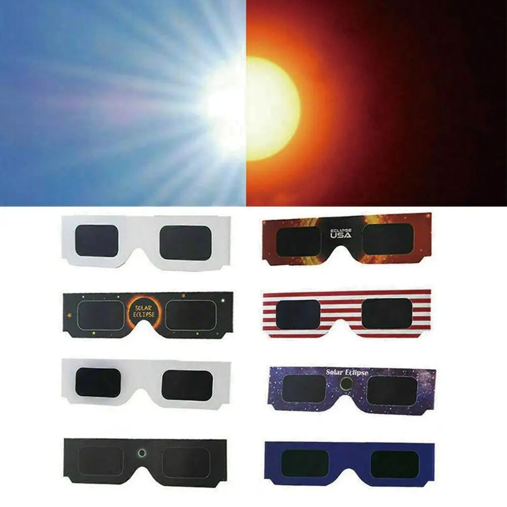 50PCS/lot Solar Eclipse Glasses Safe 3D Paper Solar Glasses Lentes Vr Eclipse Viewing Glasses Protects Eyes Random Color