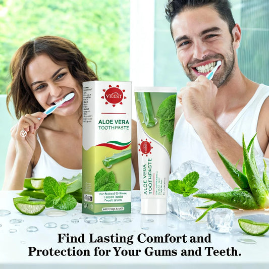 Aloe Vera Toothpaste 100g - Natural Mint Formula for Fresh Breath, Teeth Brightening & Gum Care, with Aloe & Peppermint Extract