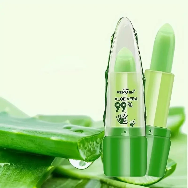 Aloe Vera Color-changing Lipstick,Moisturizes Hydrates Waterproof Non-sticky Long-lasting Tinted Lip Gloss