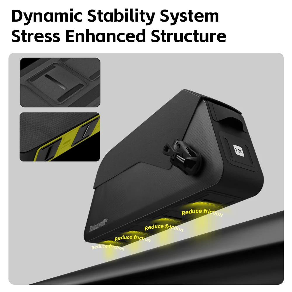 Rhinowalk Bike Top Tube Bag 0.6L/1.3L IPX4 Waterproof Magnetic Flip Front Frame Bag Anti-Slip Bikepacking For MTB Road Gravel