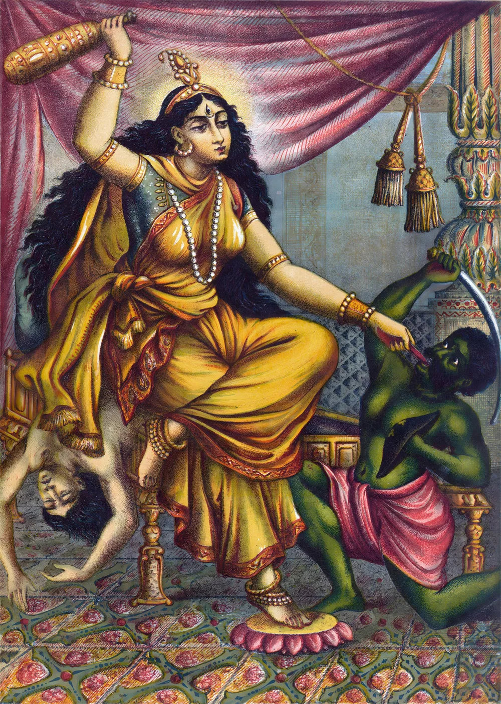 Hindu Goddess Wall Art Kali Mahavidya Poster Tantric Shakti Devi Canvas Painting Home Living Room Decoration Painting