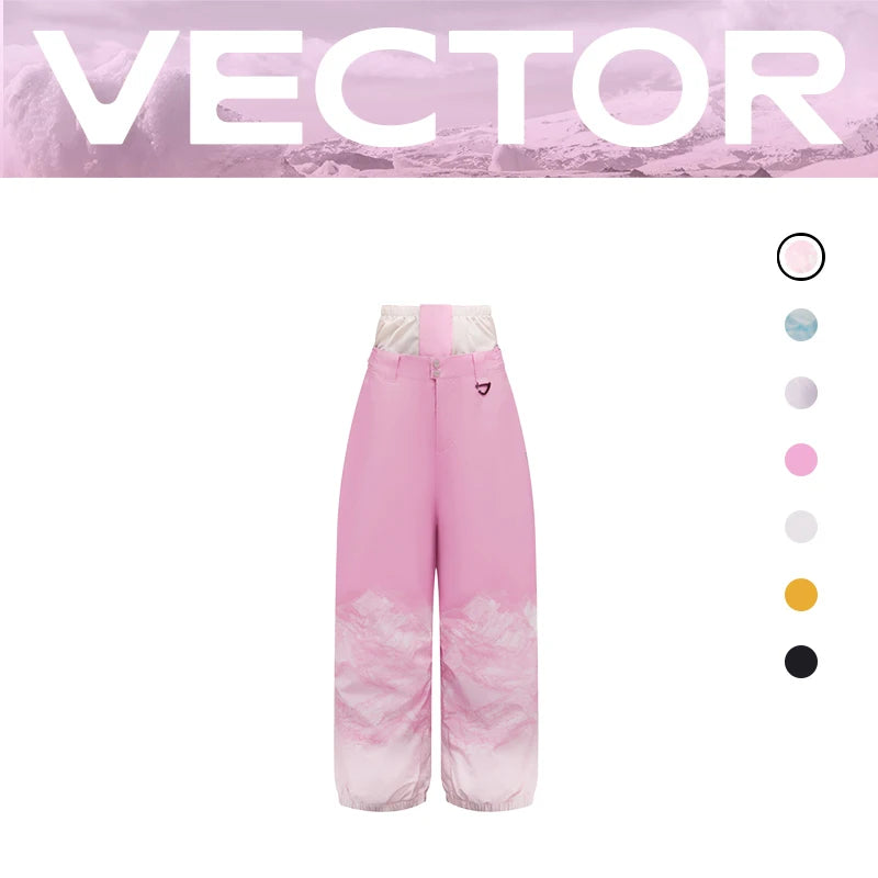 VECTOR Men Women 3L Cotton Ski Jacket Ski Pants Winter Warm Windproof Waterproof Outdoor Sports Snowboard Ski Coat Trousers