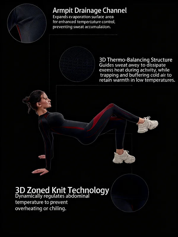 Women Skiing Underwear Set Fitness Thermal Gym Ski Snowboarding Hiking Jogging Sport Running Yoga Exercise Suit Long Johns