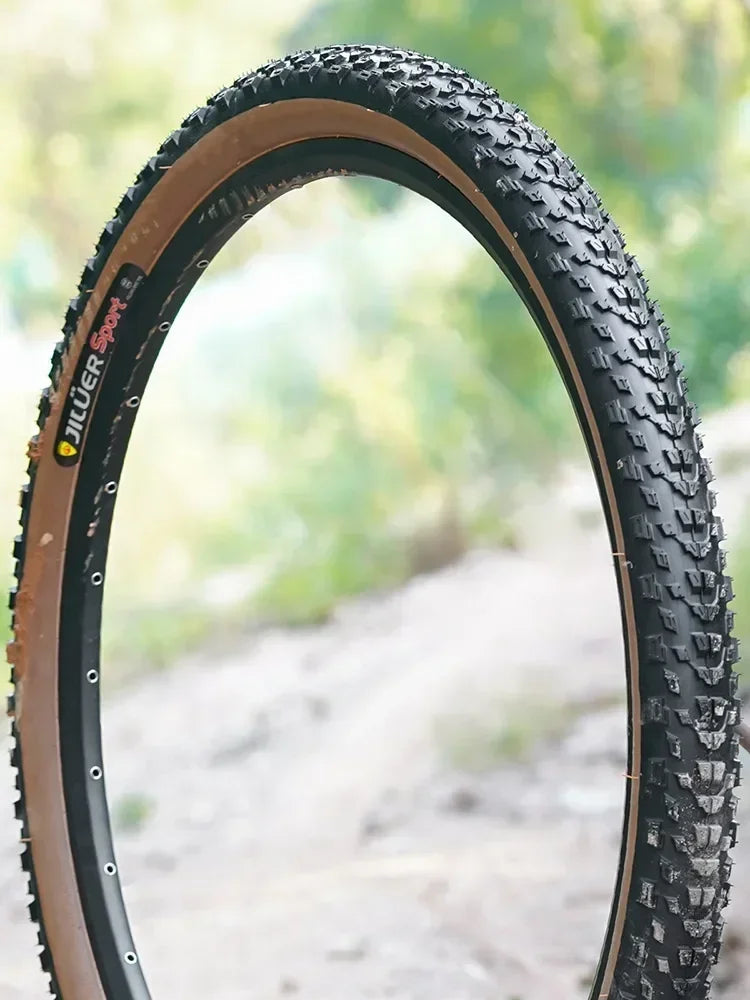 JILUER Folding Tire for Mountain and Road Bikes  27.5" Puncture-Resistant, 29" & 700c Sizes, Ultralight with Yellow Sidewalls