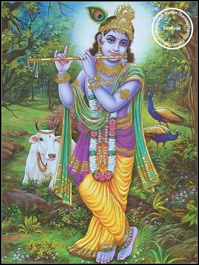 Indian God Radha Krishna Wall Art Full Diamond Painting Hindu Art Cross Stitch Embroidery Picture Mosaic Craft Living Room Decor