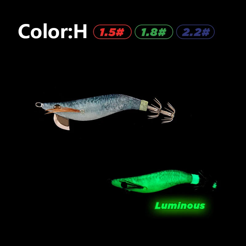 LETOYO mini squid lure 1.5-2.2# Luminous squid jig Artificial bait Cuttlefish squid bait Webfoot Octopus fishing lures