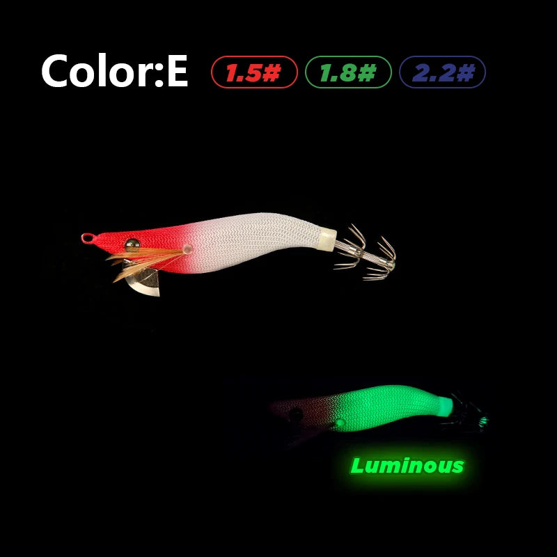 LETOYO mini squid lure 1.5-2.2# Luminous squid jig Artificial bait Cuttlefish squid bait Webfoot Octopus fishing lures
