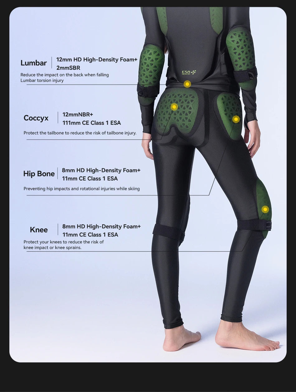 COPOZZ ESA Anti-Collision Back Chest Impact Protection Motorcycle Inner Jacket Clothes Full Body Ski Armour Protector Pants