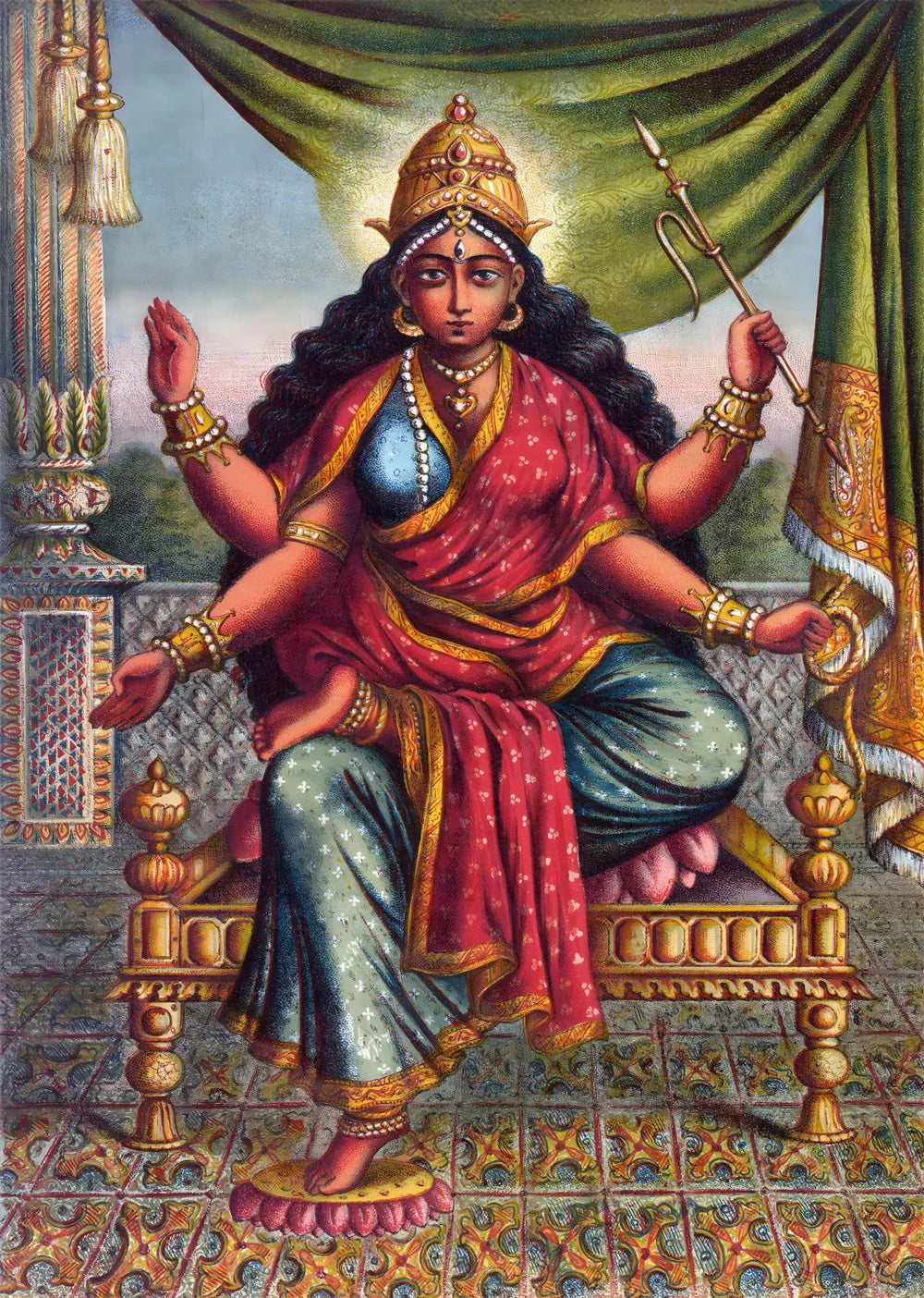 Hindu Goddess Wall Art Kali Mahavidya Poster Tantric Shakti Devi Canvas Painting Home Living Room Decoration Painting