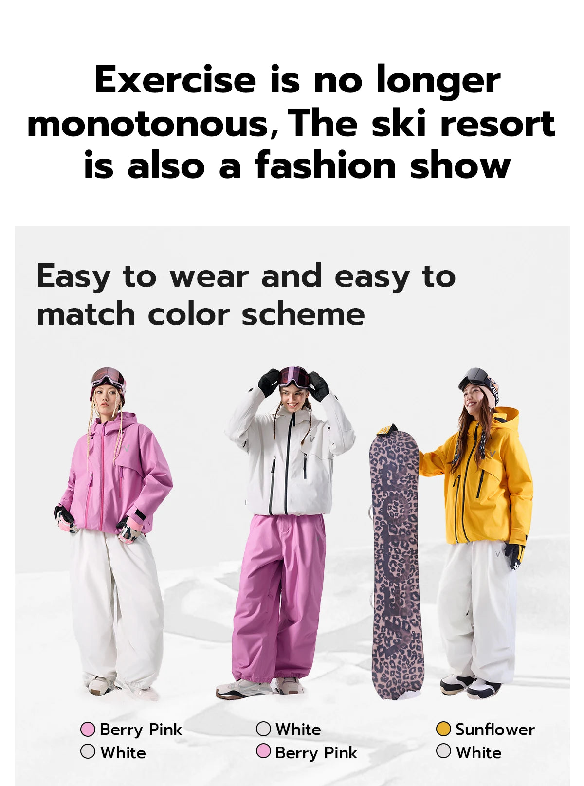 VECTOR Men Women 3L Cotton Ski Jacket Ski Pants Winter Warm Windproof Waterproof Outdoor Sports Snowboard Ski Coat Trousers