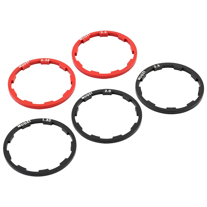 MUQZI 5pcs Cassette Washer 1mm 1.5mm 1.85mm 2mm 2.18mm 2.35mm 2.5mm Flywheel Spacer Bike Hub Washer