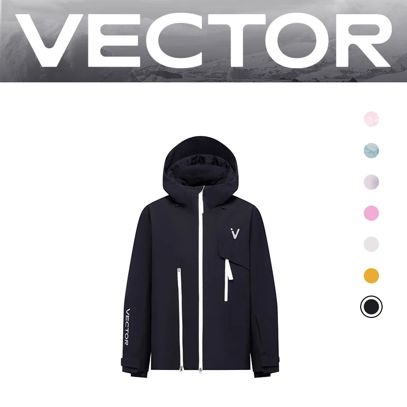 VECTOR Men Women 3L Cotton Ski Jacket Ski Pants Winter Warm Windproof Waterproof Outdoor Sports Snowboard Ski Coat Trousers