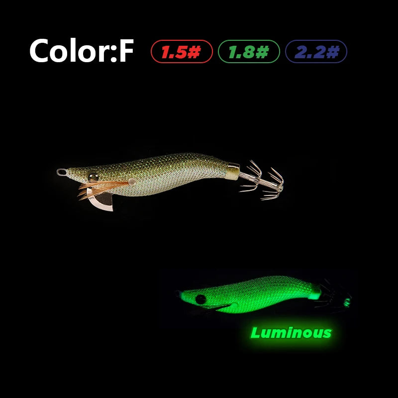 LETOYO mini squid lure 1.5-2.2# Luminous squid jig Artificial bait Cuttlefish squid bait Webfoot Octopus fishing lures