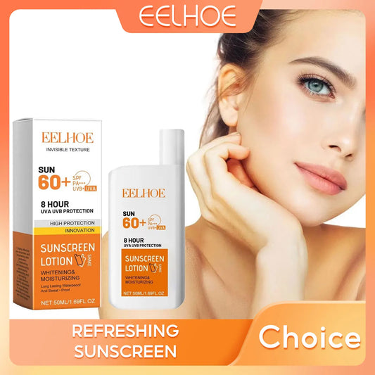 Sunscreen Cream Spf 60+ Long Lasting Uv Protection Facial Sun Block Refreshing Moisturizing Isolation Lotion Skin Care Products