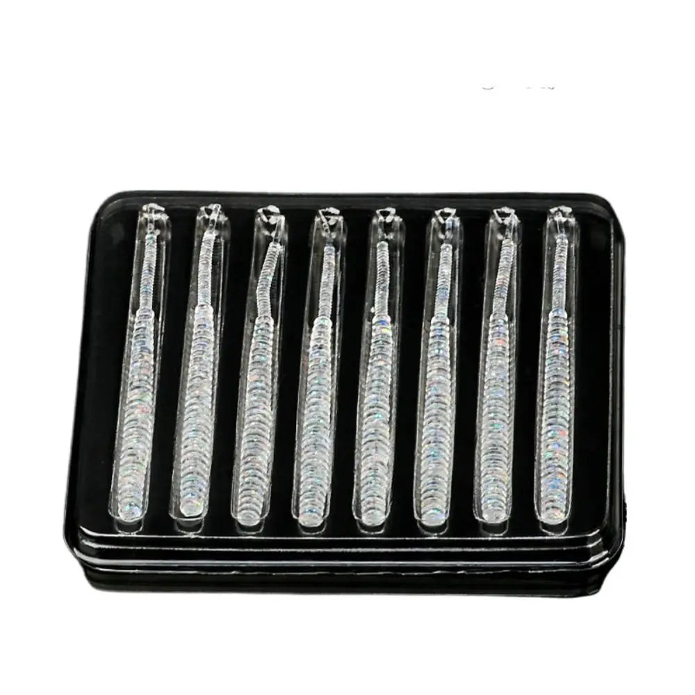 20Pcs Soft Silicone Shearable Worm Lures Small  Artificial Fishing Bait 50mm, 60mm