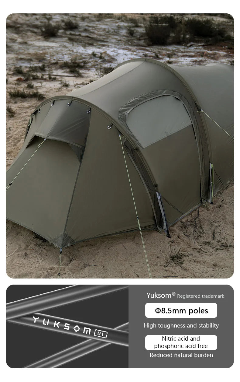 Naturehike Opalus UL 2-3 Man Hiking Tent Portable 4 Seasons High Strength 15D Nylon Backpack Trekking Tunnel Tent CNK2450WS036