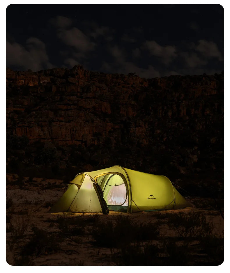 Naturehike Opalus UL 2-3 Man Hiking Tent Portable 4 Seasons High Strength 15D Nylon Backpack Trekking Tunnel Tent CNK2450WS036