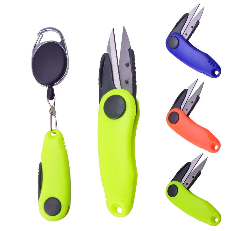 Portable Shrimp-Shaped Stainless Steel Fish Use Scissors Accessories Folding Fishing Line Cut Clipper Fishing Scissor Tackle