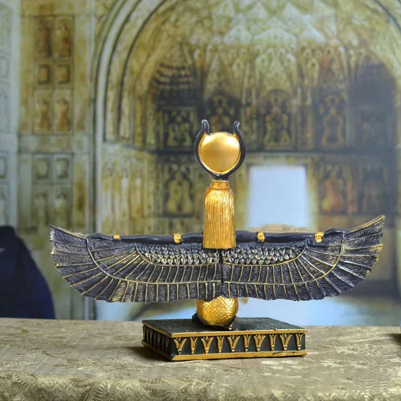 Ancient Egypt Pyramid Obelisk Statue,Isis God Figurines Egyptian Magic Marriage Goddess Resin Sculpture Crafts Home Decortion