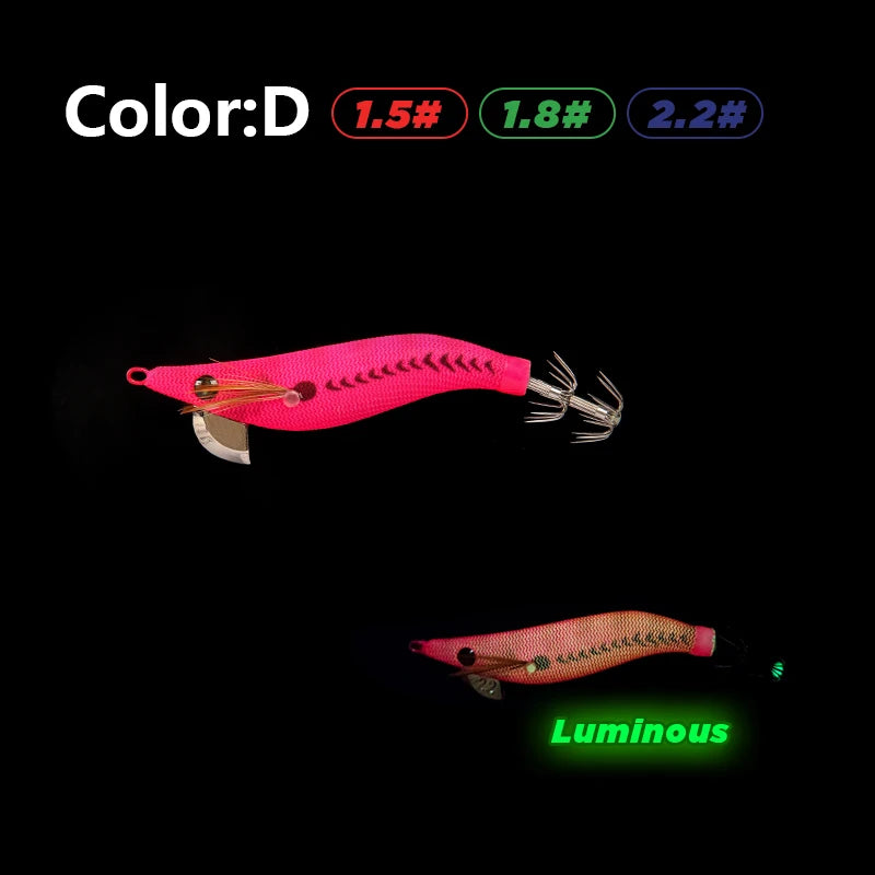 LETOYO mini squid lure 1.5-2.2# Luminous squid jig Artificial bait Cuttlefish squid bait Webfoot Octopus fishing lures