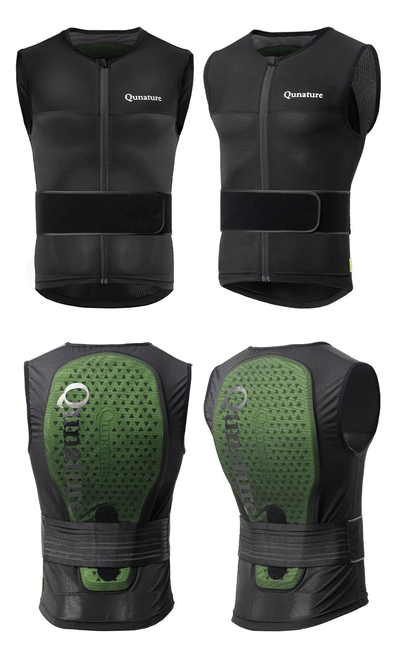 Qunature Adults Ski Vest CE1 Level Anti-Collision Waist Protector Sports EAR Pad Back Protection Vest Anti-Fall Vest Jackets