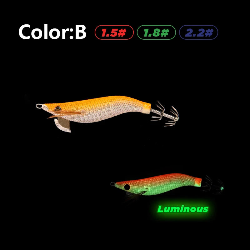 LETOYO mini squid lure 1.5-2.2# Luminous squid jig Artificial bait Cuttlefish squid bait Webfoot Octopus fishing lures