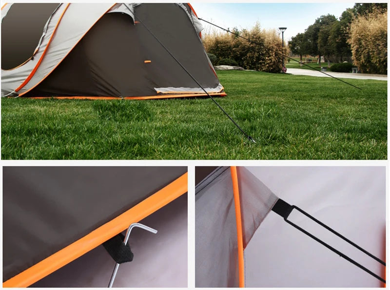 2-4Persons Throw Tent Automatic Waterproof Large Space Family Outdoor Camping Portable Tourist Self-driving BBQ Equipment
