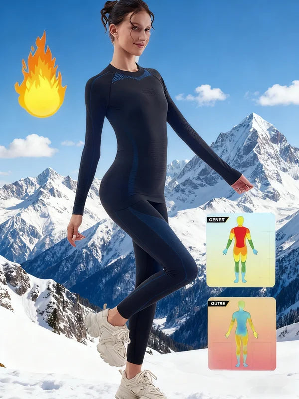 Women Skiing Underwear Set Fitness Thermal Gym Ski Snowboarding Hiking Jogging Sport Running Yoga Exercise Suit Long Johns