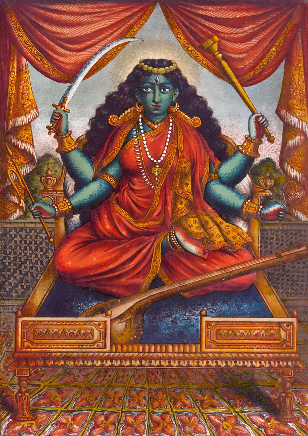 Hindu Goddess Wall Art Kali Mahavidya Poster Tantric Shakti Devi Canvas Painting Home Living Room Decoration Painting