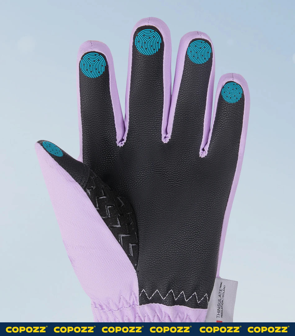 COPOZZ New Children's Ski Gloves 3M Thinsulate Wear resistant Winter Thermal Gloves Cartoon Waterproof Snowboard Gloves For Kids