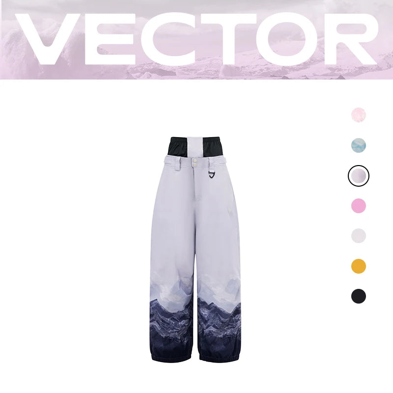 VECTOR Men Women 3L Cotton Ski Jacket Ski Pants Winter Warm Windproof Waterproof Outdoor Sports Snowboard Ski Coat Trousers
